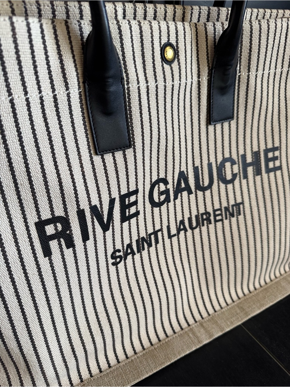 Women Canvas Tote Stripe Rive Gauche Saint Laurent - Picture 13 of 13